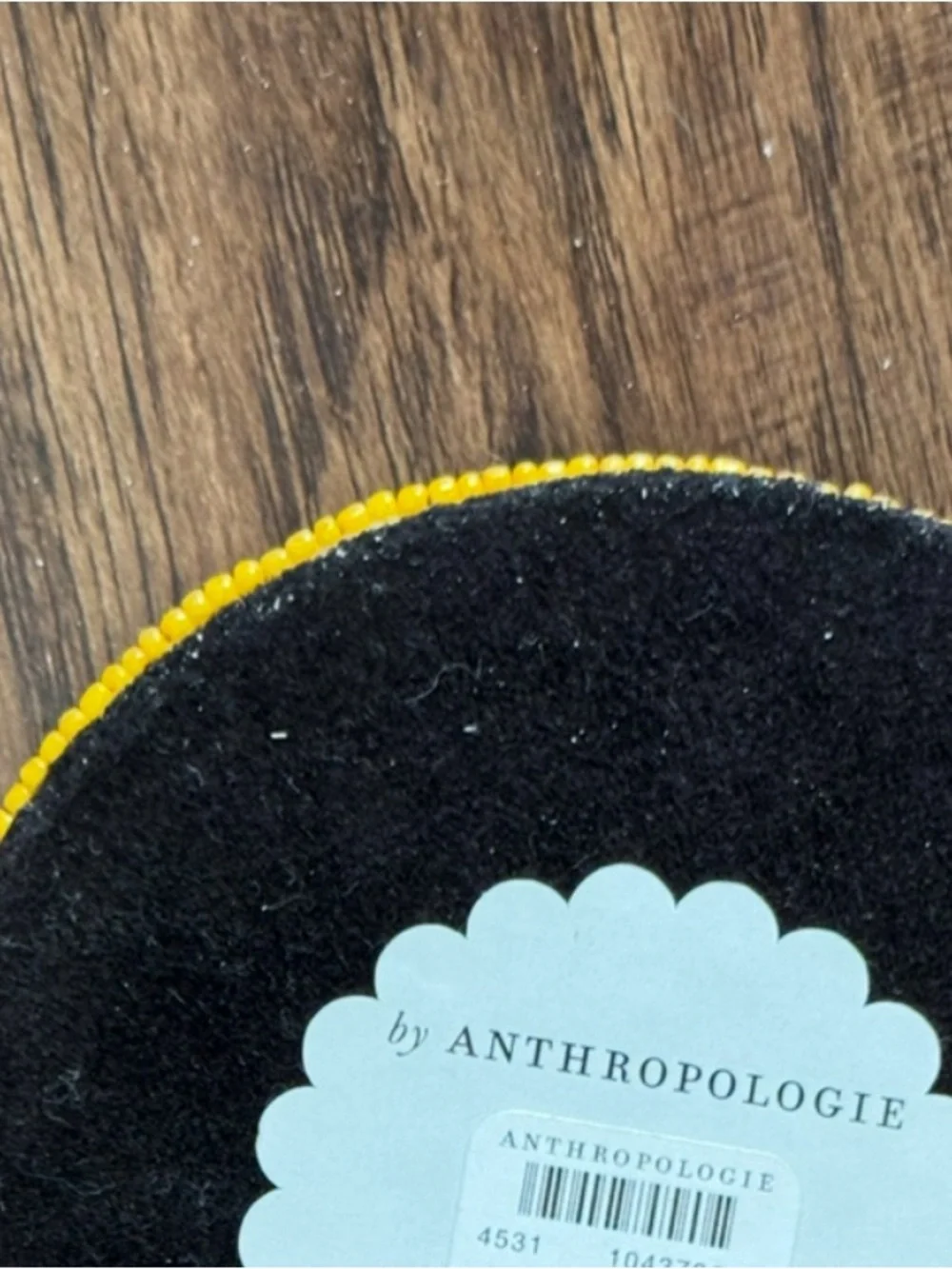 Anthropologie Fiona Beaded coaster in lemon